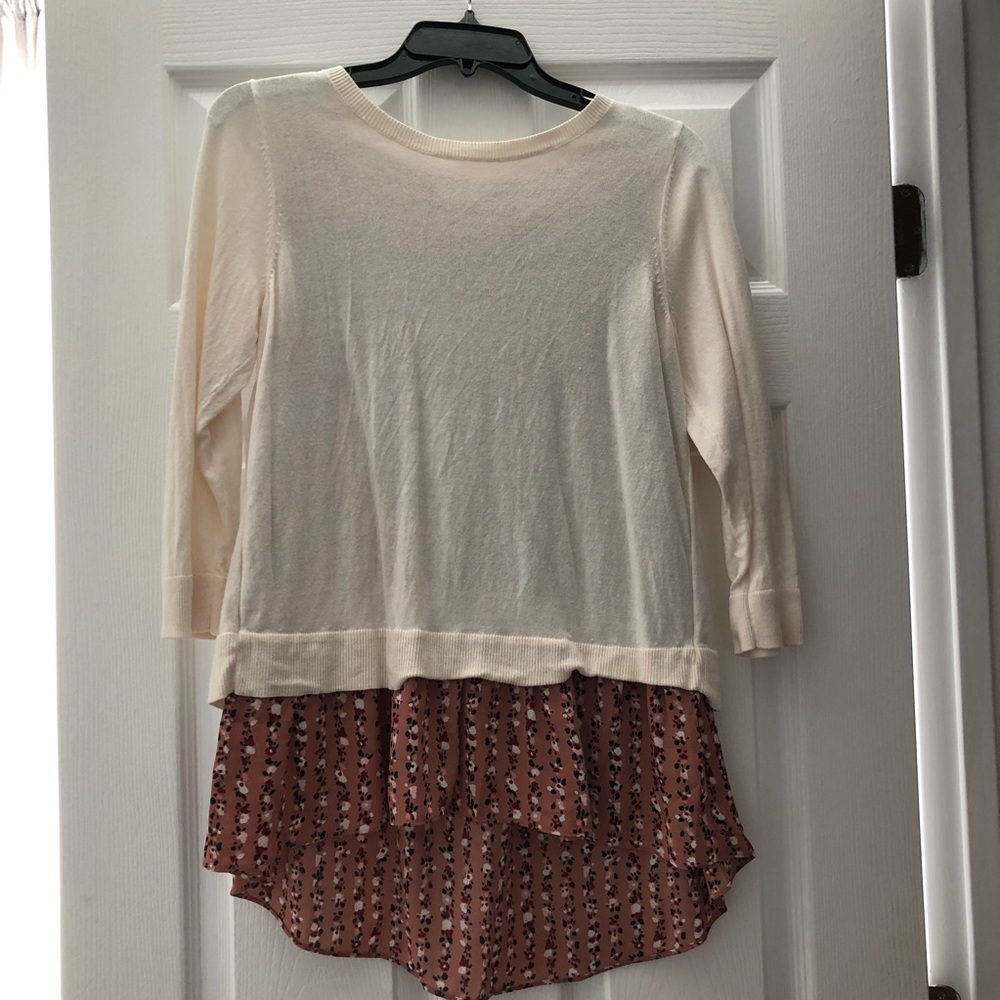 LOFT mixed media sweater